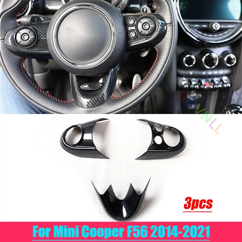 

Для Mini Cooper F56 2014-21 внутренняя крышка кнопки рулевого колеса из углеродного волокна