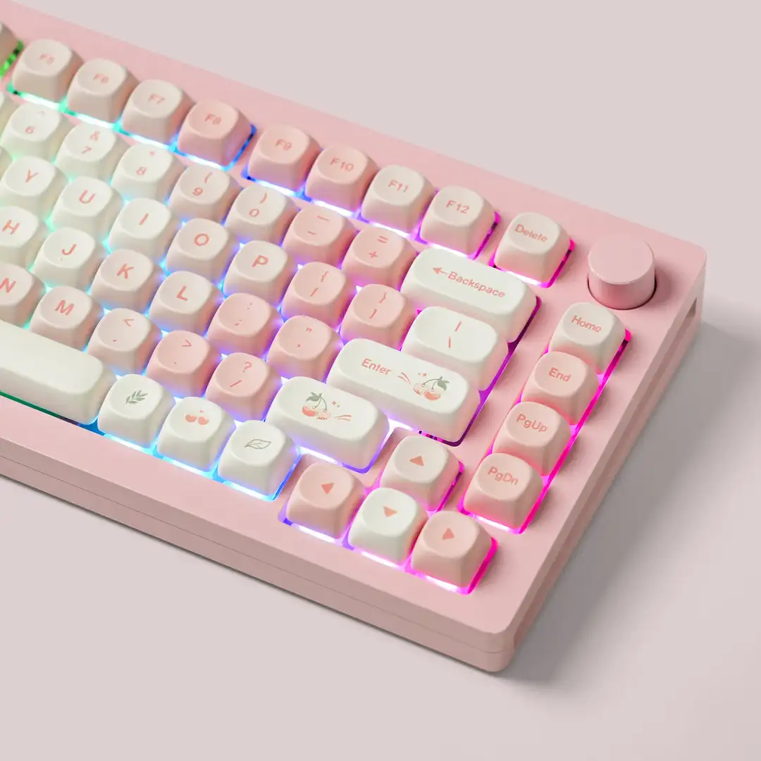 

Cherry Pudding Themed Custom Five-Sided Dye Sub PBT Keycaps 143 Keys MOA Profile Keycaps for Cherry Gateron MX Switches Keyboard