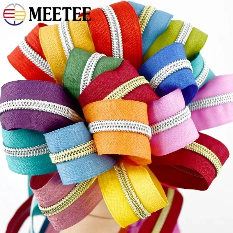 10-50Meters 5# Nylon Zippers for Sewing Bags Plastic Coil Bag Zipper Tapes By The Meter Garment Zips Replacement Accessories