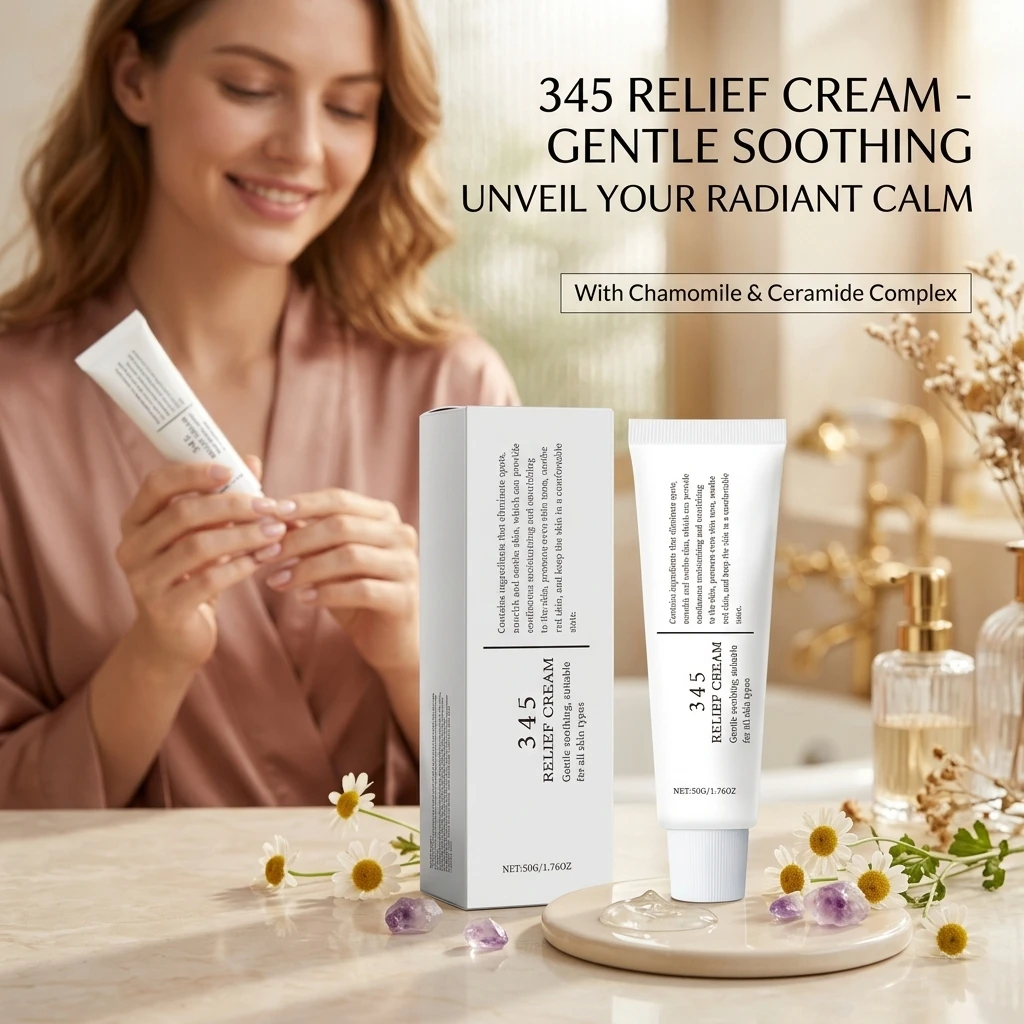 Crème Apaisante 345 : Réduit les Rougeurs Cutanées, Soin Doux et Apaisant, Hydratation Longue Durée, Soulage l'Inconfort Cutané 1