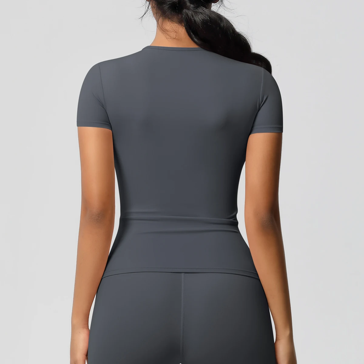 Workout Dry Fit Breathable High Elastic Sports Top Gym Fitness Wear T-shirt Women Casual Outdoor Top image 6