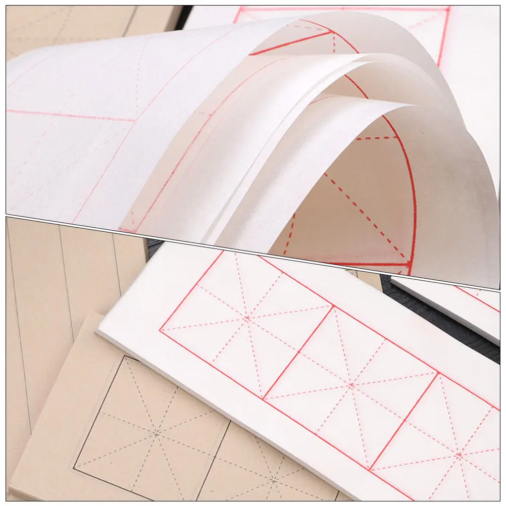 100Sheets Rice Calligraphy Paper Professional Thickened Xuan Paper for Chinese Calligraphy Practice Handwriting and Ink Writing