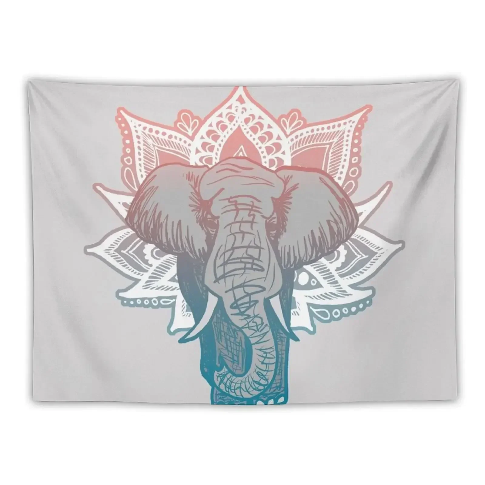 

Lotus Elephant Mandala Tapestry Kawaii Room Decor Wall Mural Tapestry