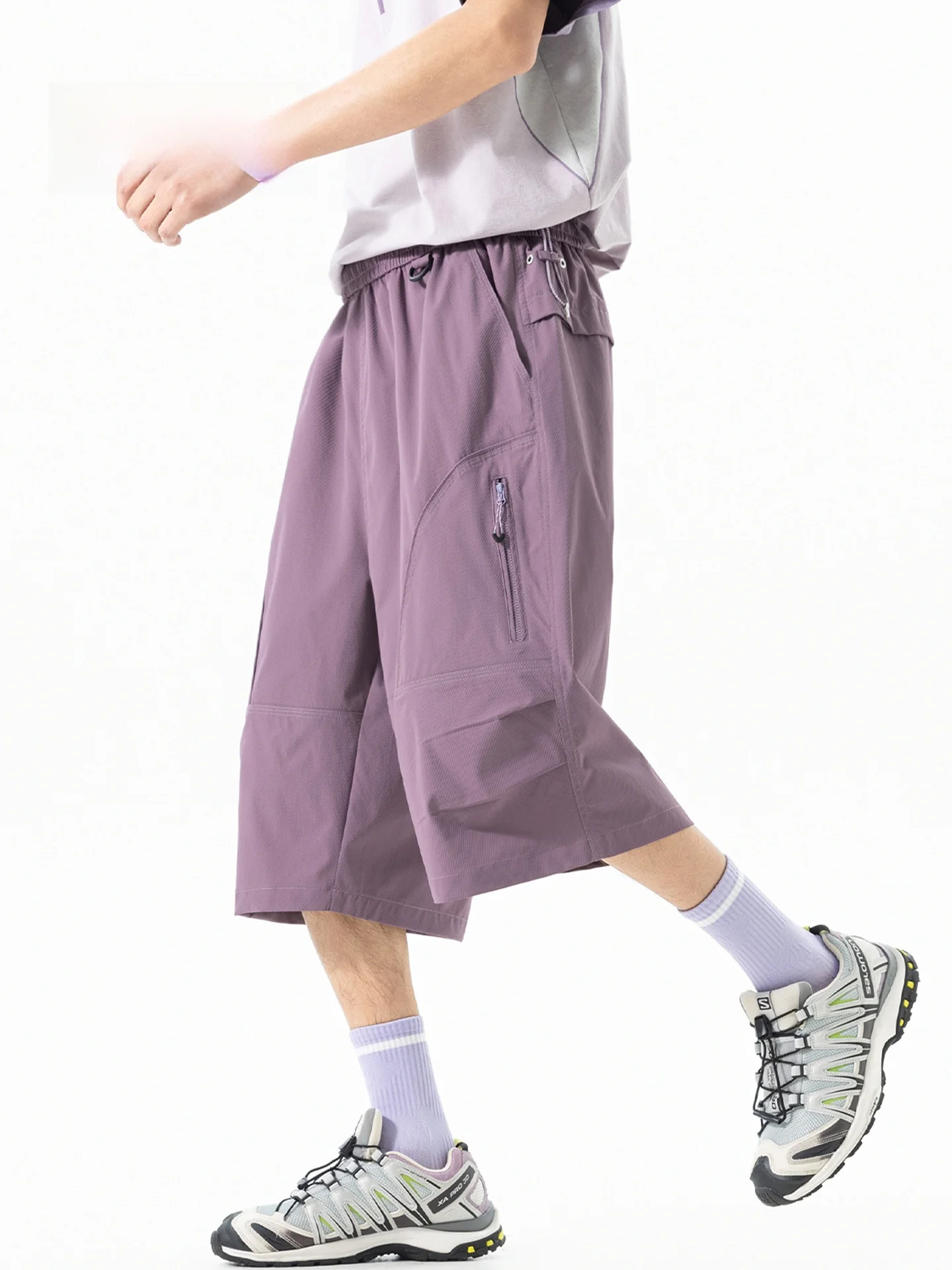 MMOPTOP Men's Summer American Style Outdoor Casual Sports Shorts Straight Leg Wide Leg Seven-Foot Polyester Fiber
