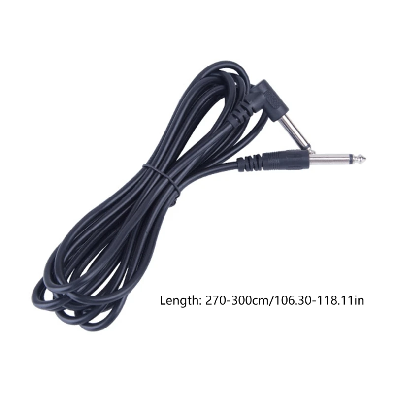 10ft 6.35mm Electric Guitar Cable Instrument Cables Straight to Right Angle Amp Cord 3Meter for Keyboards Effectors