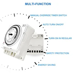 15 minutos-24 horas com temporizador mecânico Dustproof Witch 2 em 2 para fora 16A 220V para a finalidade comercial do aparelho eletrodoméstico