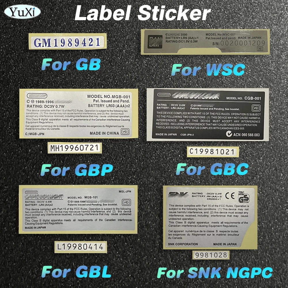 1PCS New Lable Sticker For Gameboy GB GBC GBP GBL Shell Number Sticker For SNK NGPC WSC Nintend Game Console Replacement Part