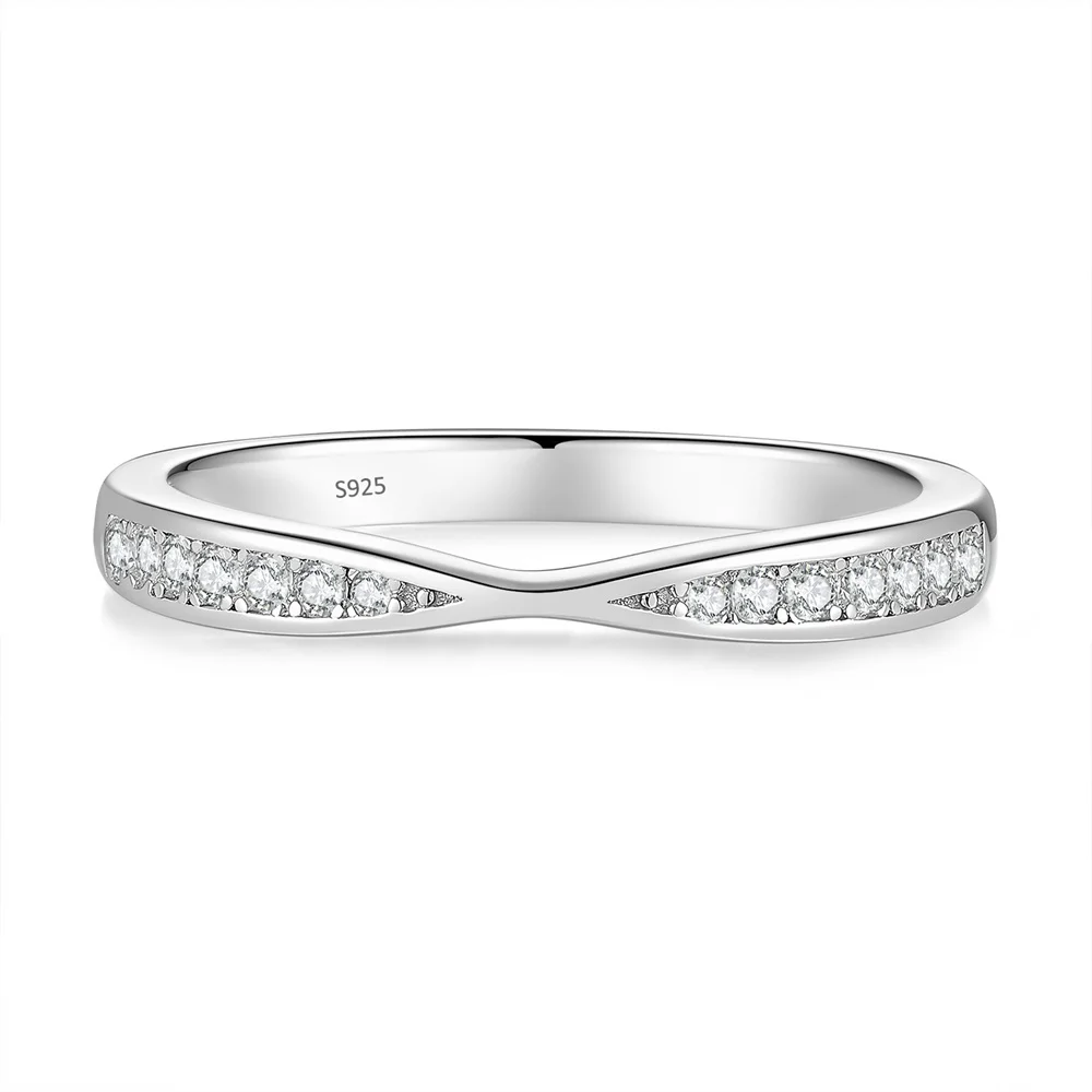 

D Color Moissanite Ring S925 Sterling Silver Stacked up Wedding Rings for Woman Marry Birthday Anniversary Party Jewelry Gift