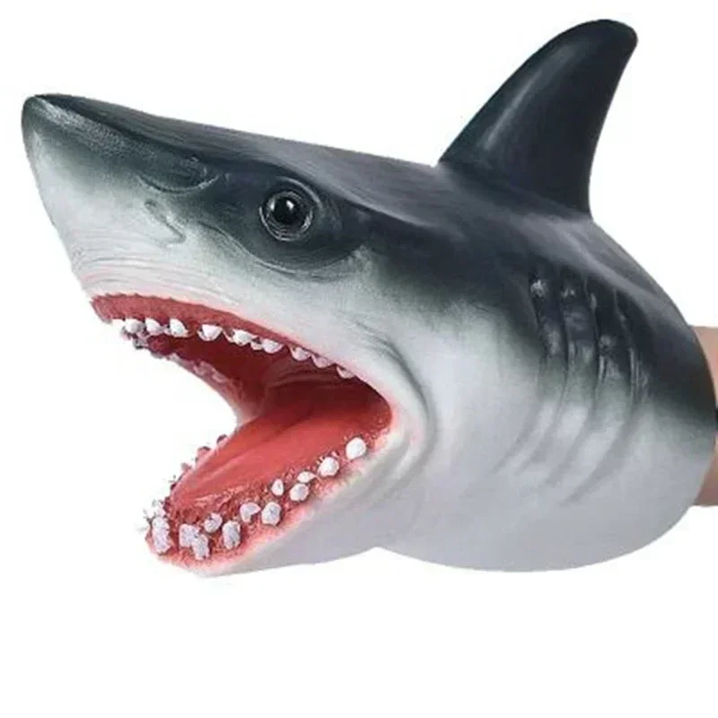 Shark Hand Puppet Simulation Animal Head Gloves Kids Toys Gift Hand Puppet Shark Figure Model For Child Scaring Gag Jokes Toy