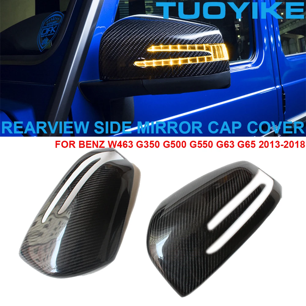 

Car Real Carbon Fiber Rearview Side Mirror Cover Cap ReplaceTrim Sticker For Mercedes-Benz W463 G350 G500 G550 G63 G65 2013-18