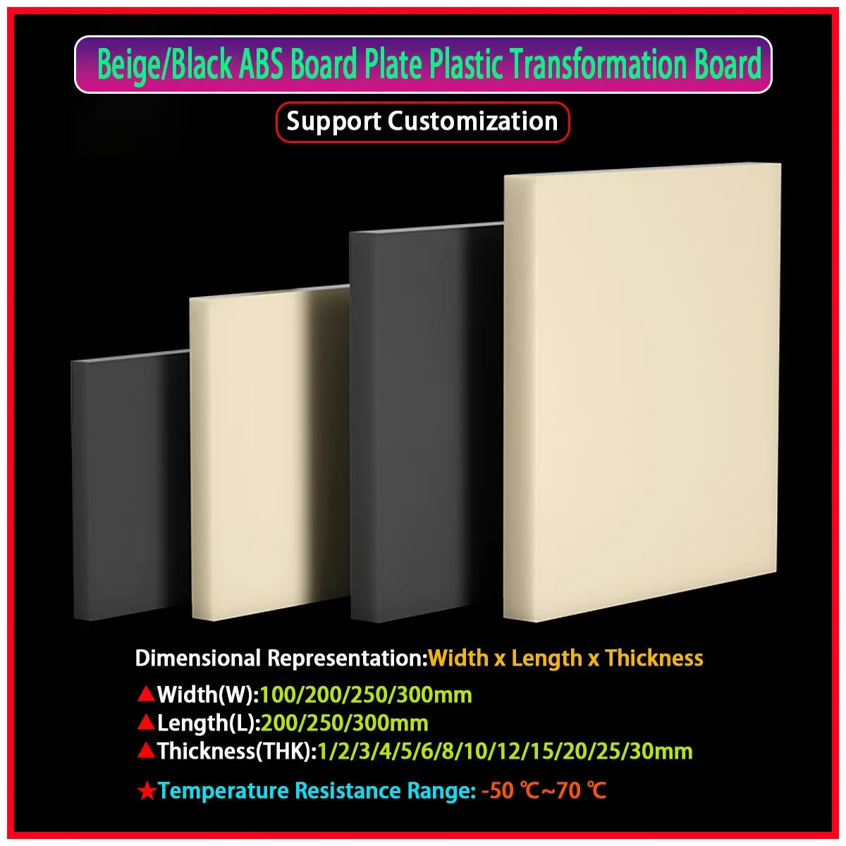 

Beige/Black ABS Board Plate Plastic Transformation Board DIY Model Making Materials Construction Model Accessories Thk1-30mm