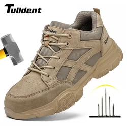 Zapatos de seguridad con punta de acero para hombre, zapatillas de trabajo antigolpes, ligeras, a prueba de perforaciones, indestructibles, envío directo