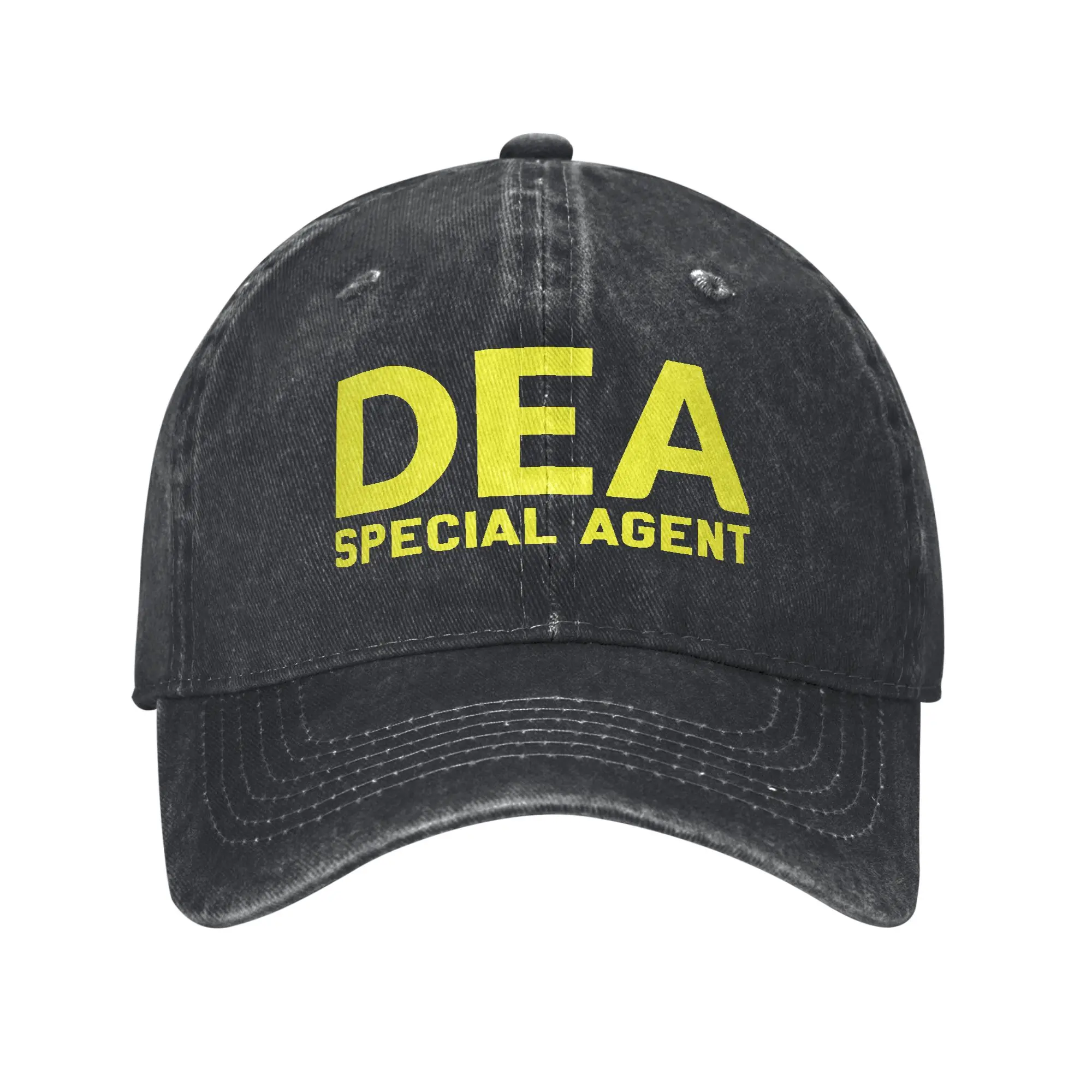 Men Women DEA Special Agent Print Hats Vintage Distressed Denim Washed  Baseball Cap Adjustable