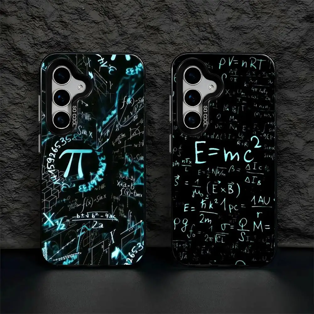 Fashion Mathematical equation INS Phone Case IMD Colorful Case Silver for Samsung Galaxy S25 S24 S23 S22 S21S20 Plus Ultra