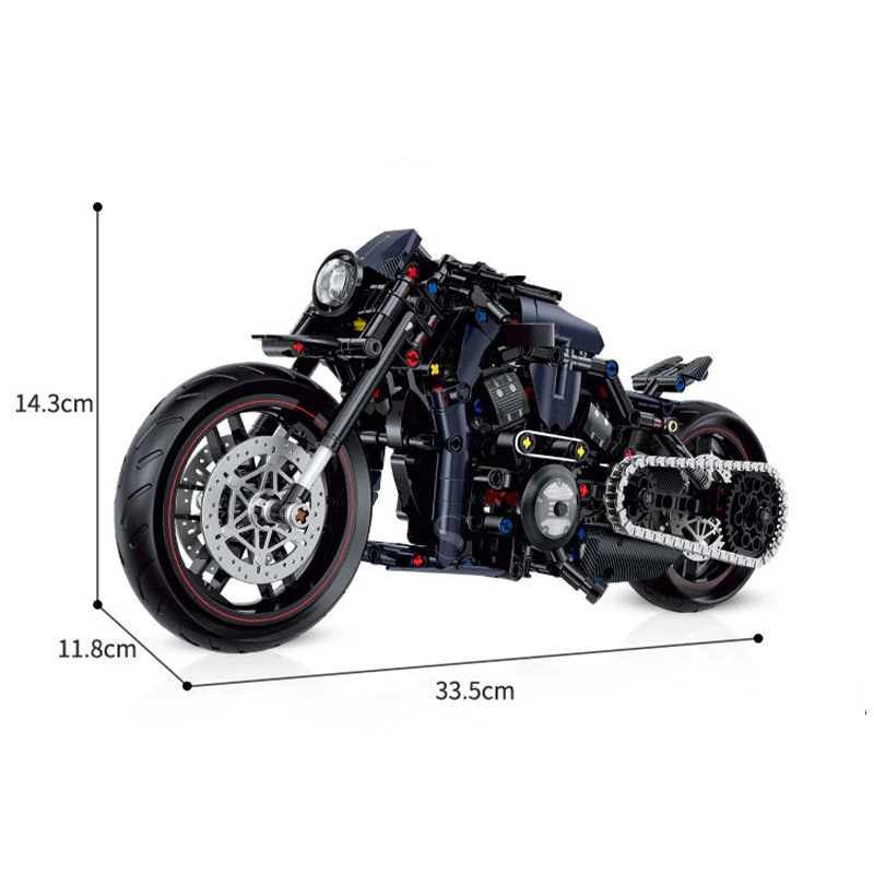 Moc 1:8 kits de blocos de construção de motocicleta, pedal de cruzeiro de corrida, modelo técnico de tijolos, brinquedos adultos para crianças, conjunto de presentes, imperdível