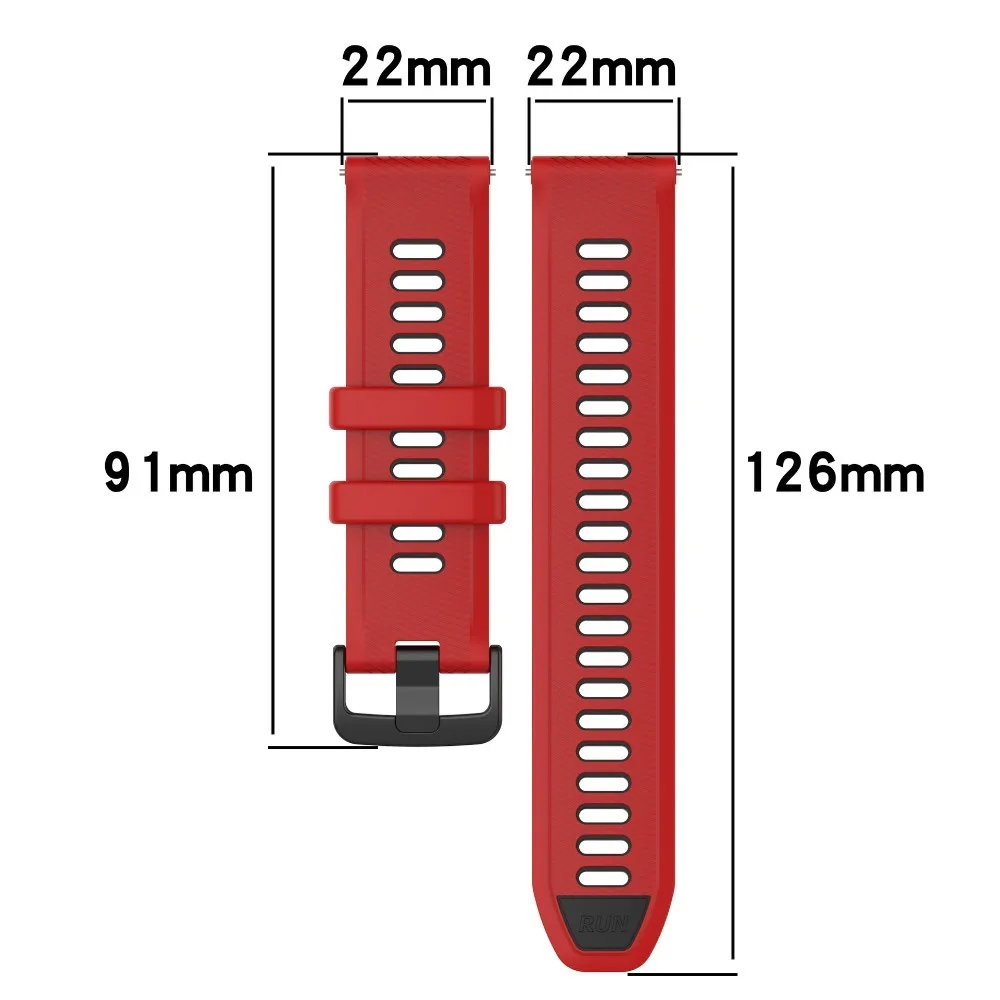 Nowy silikonowy pasek do zegarka 22mm sportowy pasek w stylu wielokolorowa wymienna bransoletka do Forerunner255/265 strona główna/podróże