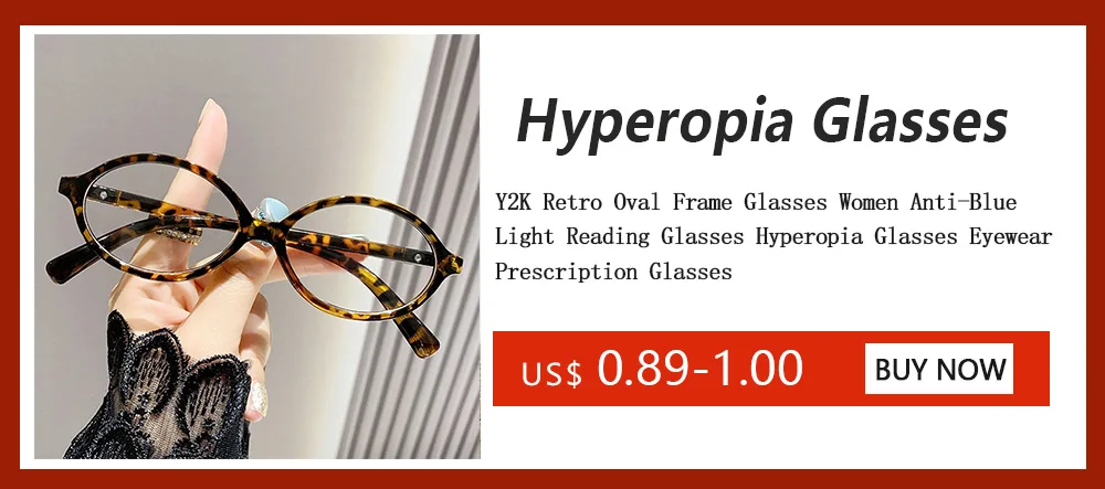 Y2k Retro ovale Rahmen Brille Frauen weibliche süße coole Brillen Trend Lese computer Anti Blaulicht Brillen – Detail 1