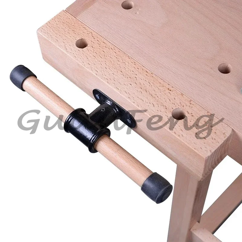 Multifunctional woodworking workbench Beech workbench Woodworking solid wood table with fixture