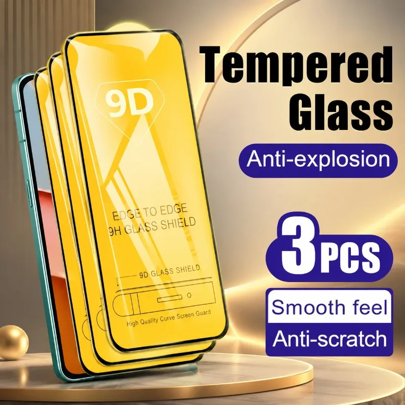 

3Pcs HD Full Screen ProtectorFor Redmi Note 15 Pro 5G 14S 12S 11S 13 12 11 Pro Tempered Glass For Redmi 15C 14C 13C 12C 10A 9A