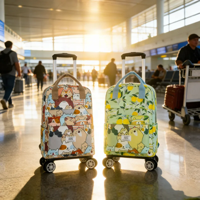 waterproof-casual-korean-style-backpack-wheel-luggage-bag-handheld-bag-for-travel-double-shoulder-bag-with-universal-wheels