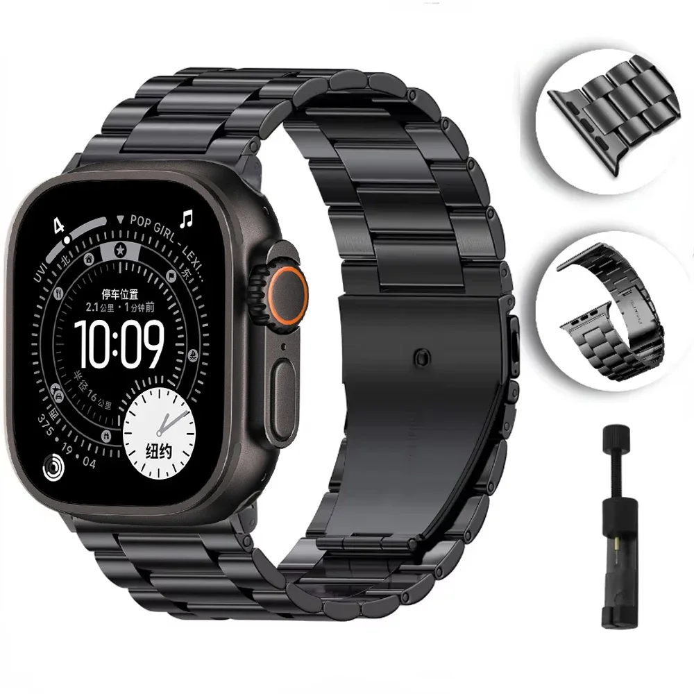 Cinturino in metallo per Apple Watch 12 11 10 46mm 42mm Ultra 4/3/2 49mm, cinturino da polso in acciaio inossidabile per IWatch 9 8 7 6 5 SE 45mm 41mm 44mm