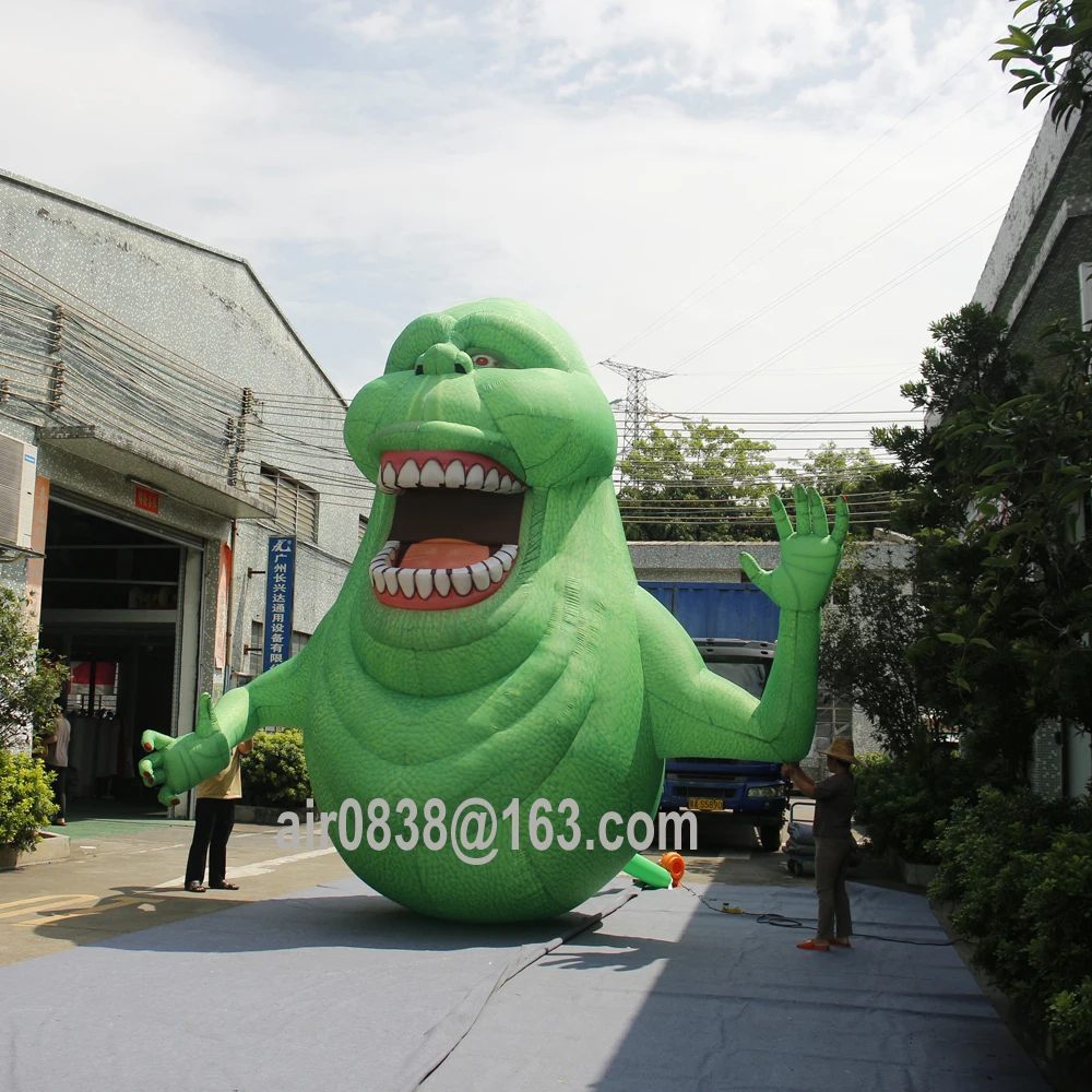 Monstruo verde inflable gigante con luces Led, 9m, 30 pies, grande, más delgado, personaje de dibujos animados fantasma para decoración de Halloween