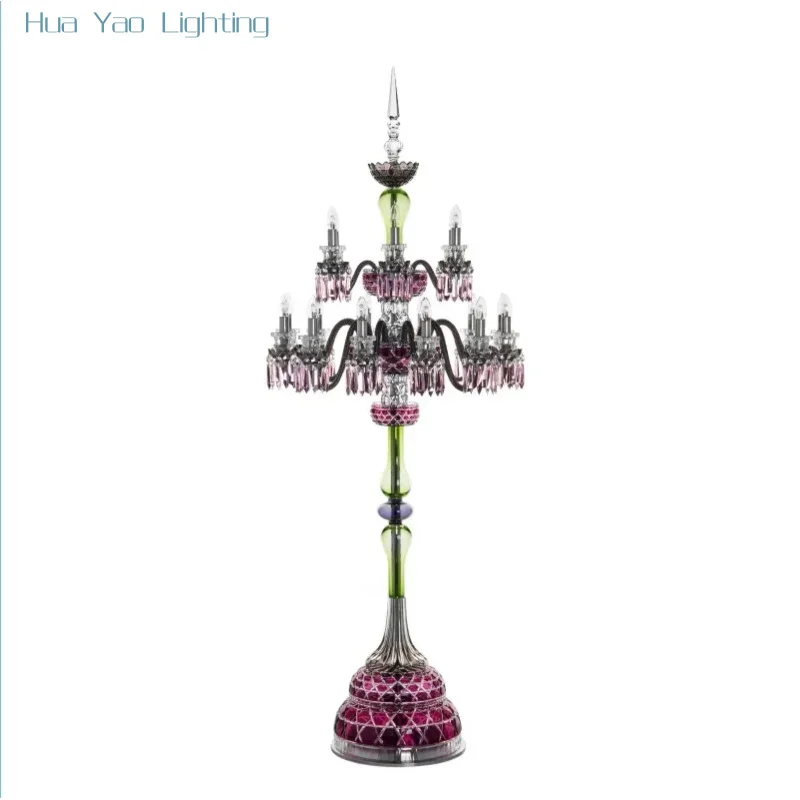 

French light luxury living room floor lamp red festive bedroom hall ornament decorative floor lamp