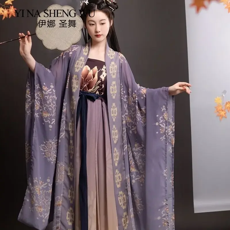 Roupas Hanfu nacionais chinesas para mulheres, traje da dinastia Tang, roupas antigas, vestido Hanfu tradicional, performance de palco, terno de fada