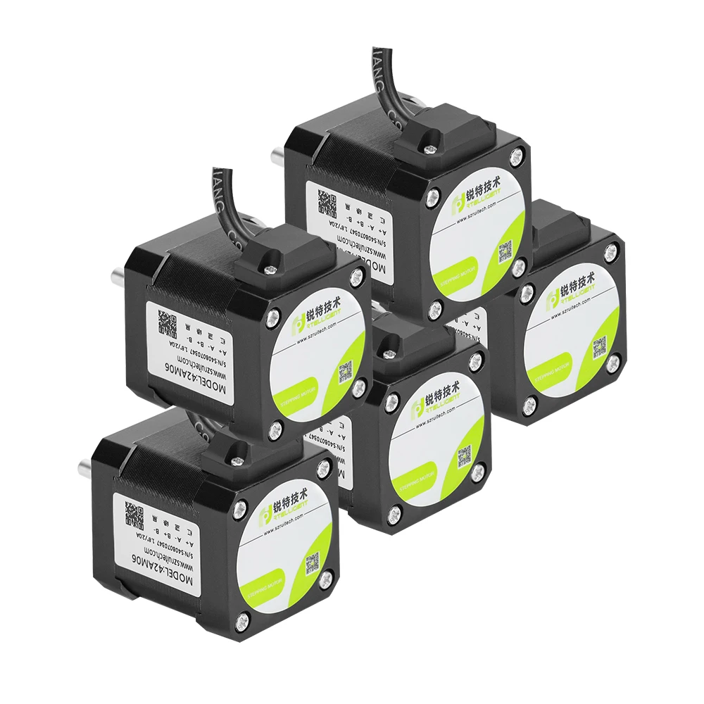 Rtelligent 5 PCS 4 Lead Nema 17 42AM02/42AM04/42AM06/42AM08 Stepper Motor for 3D Printer
