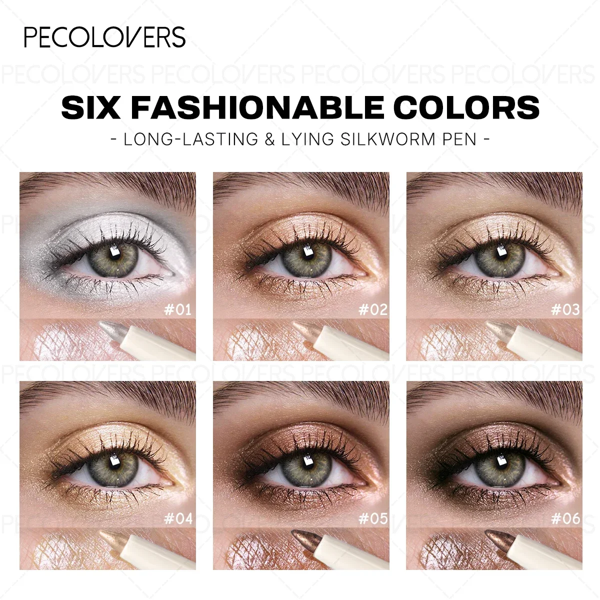 1PC 2-in-1 veelkleurige oogschaduw- en markeerstift - parelmoer glitterafwerking, waterdicht, levendig pigment, langdurig