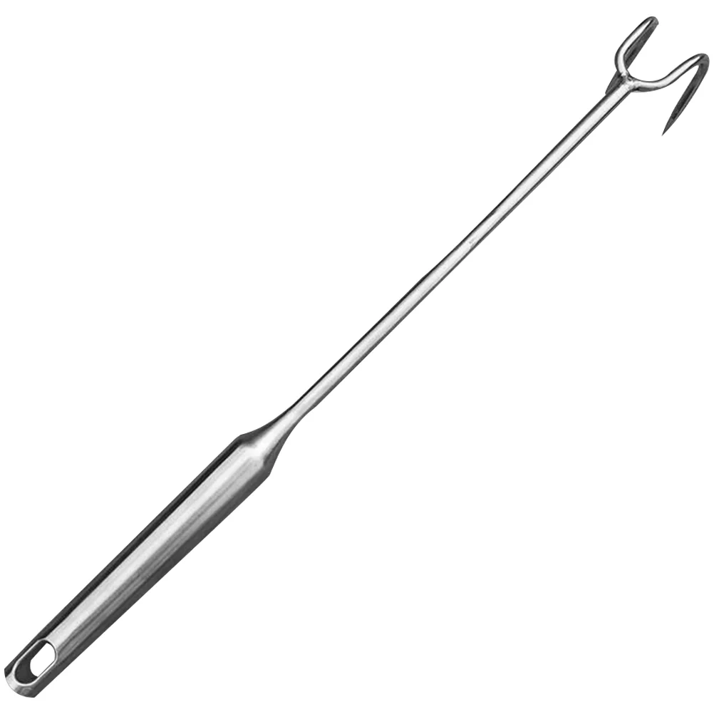 Braised Meat Hook Picnic Barbecue Turner Grilling Handheld Pigtail Roasting Stainless Steel Flipper