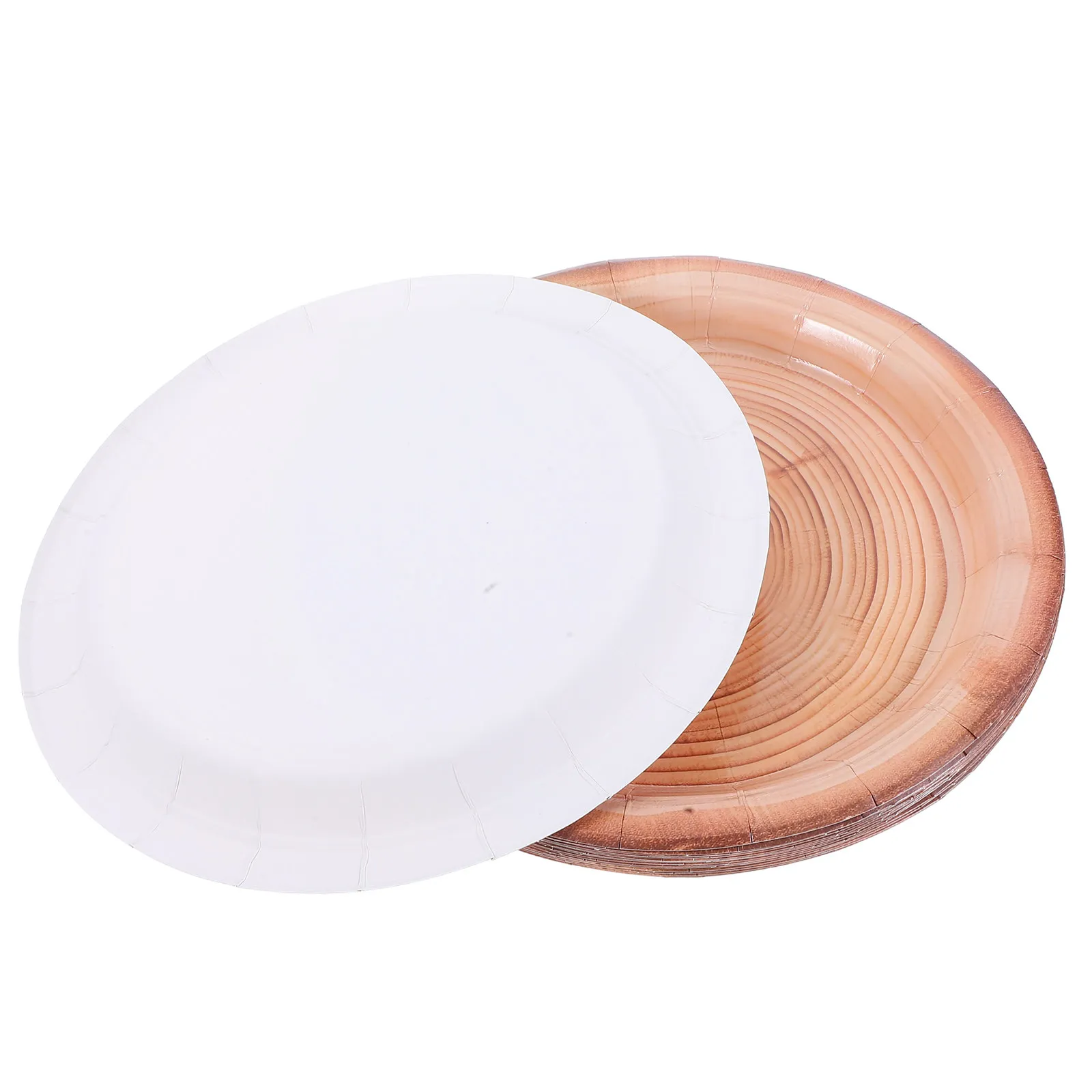 16Pcs Heavy Duty Rustic Simulated Wood Grain Paper Plates Large Disposable Dinner Plates for Fall Parties Party Paper Plate