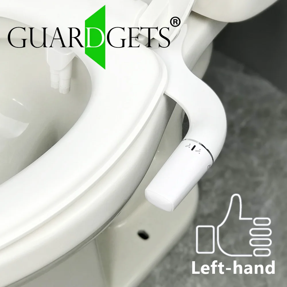 Guardget Bidet Attachment Left Side Bidet Non-electric Bidet For Toilet Seat Left Handed Small Bidets Two Nozzles Self Cleaning