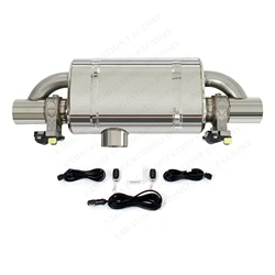 T Style Performance Electronic Muffler Kit Exhaust Back Box Center In Dual Out Auto Accessories