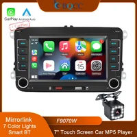 BQCC 7 ""HD reproductor MP5 para coche FM BT luces coloridas RDS Radio Mirrorlink carga USB inalámbrico Android AUTO/Carplay para VW