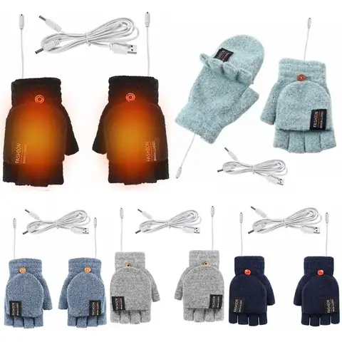 전기 가열 장갑 터치 스크린 양면 가열 장갑, 손가락 없는 손 따뜻한 겨울 스키 사이클링 열 USB 장갑 전기 가열 장갑 터치 스크린 양면 가열 장갑, 손가락 없는 손 따뜻한 겨울 스키 사이클링 열 USB 장갑