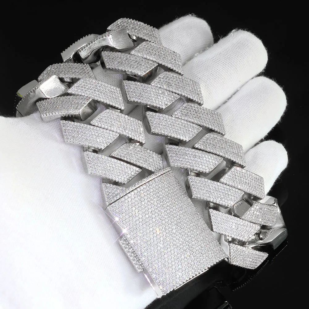 NY Thick Heavy 30mm Big Size Iced Out Bracelet Hip Hop Jewelry for Men 7 Rows Diamond Cuban Link Chain Necklace Gift