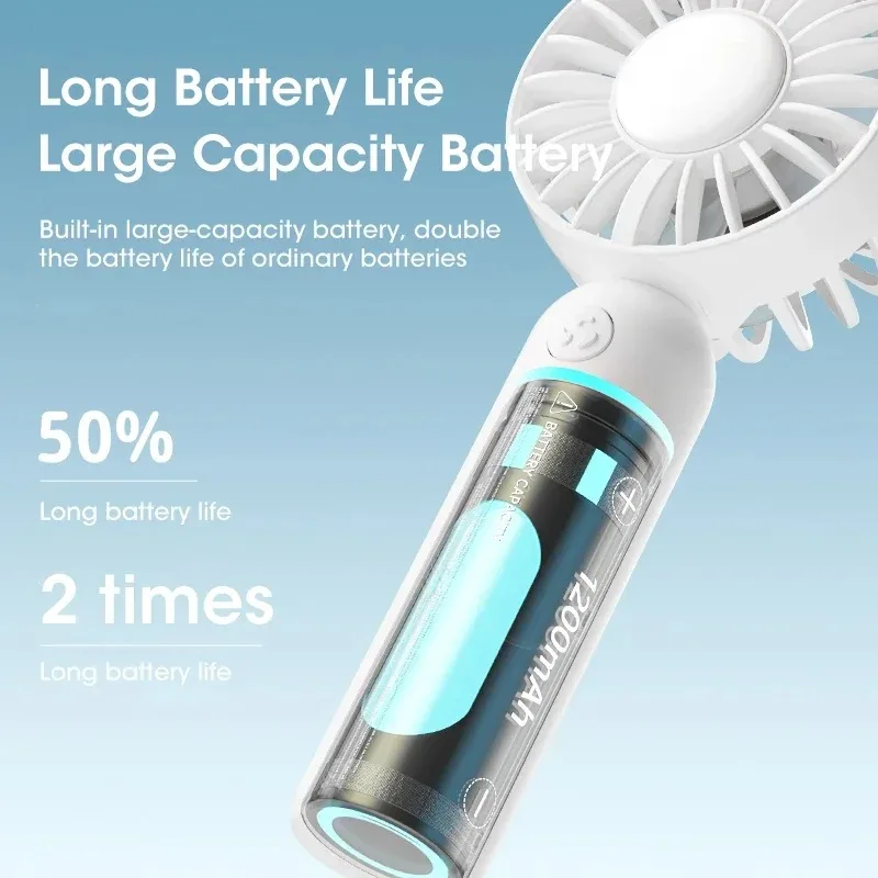 Portable USB Rechargeable Handheld Mini Fan Three Speeds Adjustable Summer Outdoor Use