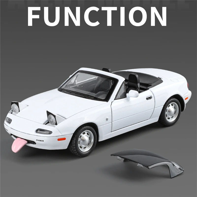 1:24 MAZDA MX-5 Alloy Sports Car Model Diecast Metal Race Car Vechiles Model Sound and Light Simulation Collection Kids Toy Gift