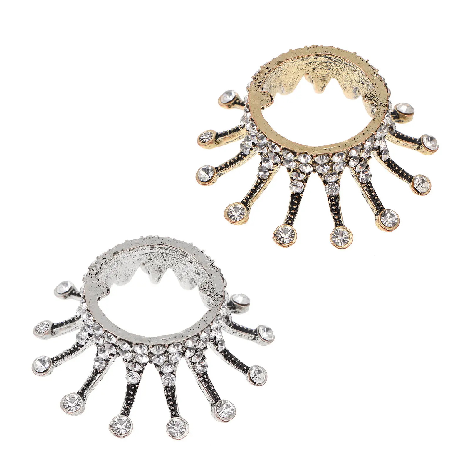 2Pcs Noble Temperament Crown Shaped Nail Pen Holder for Nail Painting Brush Storage Manicure Accessories Color Mixing Plate