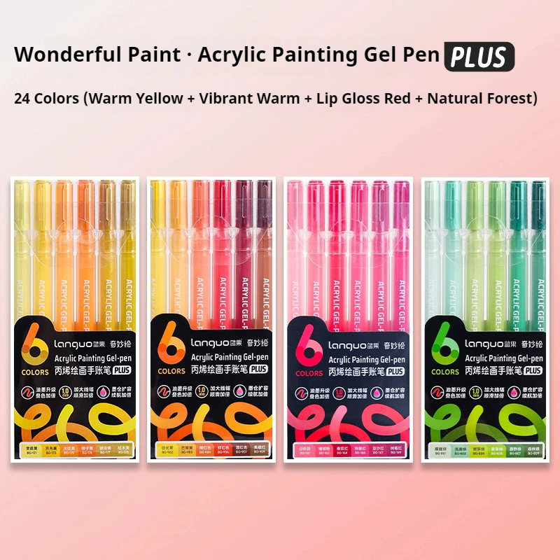 Languo 6/24/36/54/72/90 Kleuren Acryl Schilderen Handboek Pennen Multi-color gel Pen Student Neutrale Pen Schrijven Marker Briefpapier