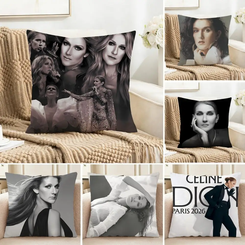 Housse de coussin exceptionnelle C-celine Dion, lavable, aspect lin, pour canapé, maison, décoration de chambre, usage quotidien