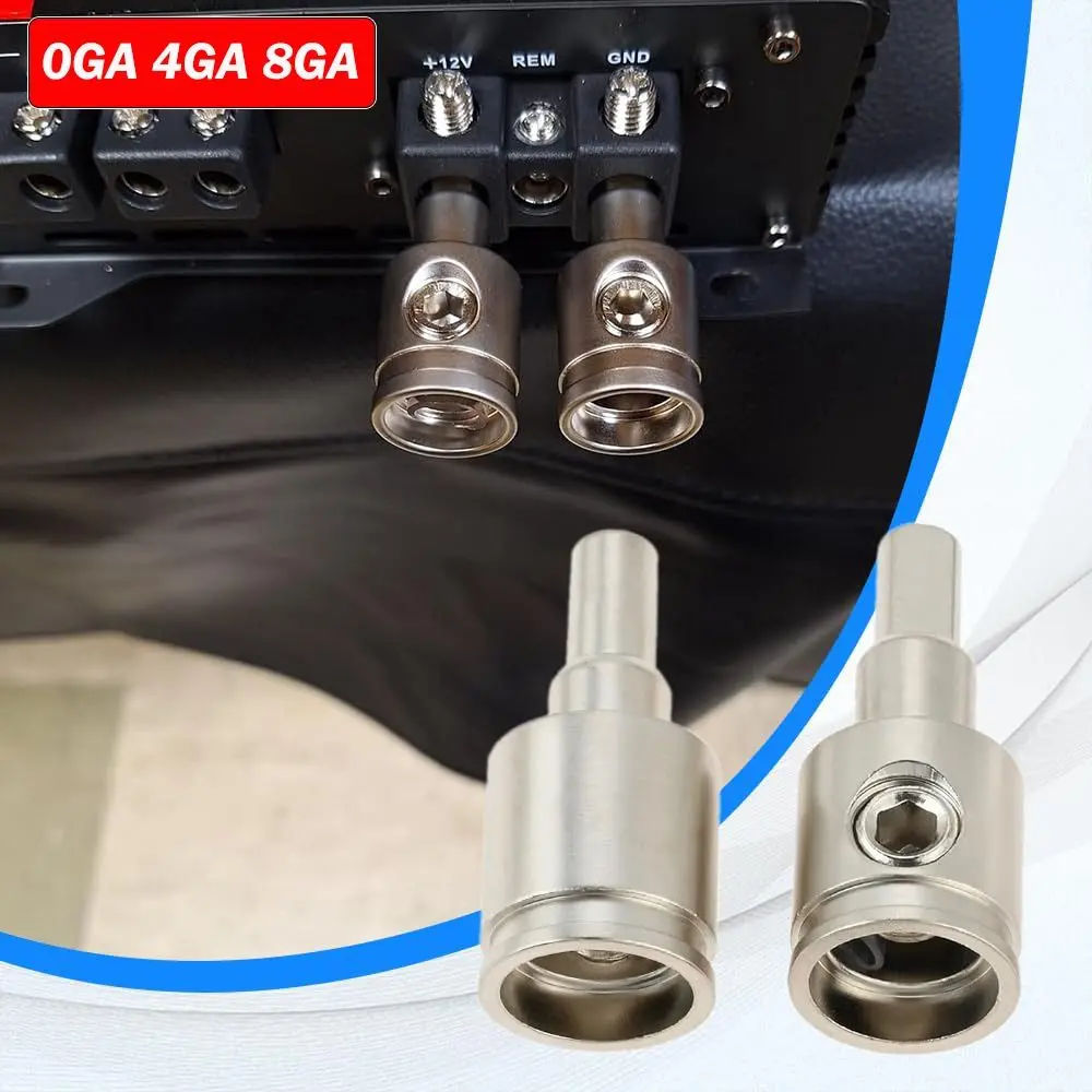 New Pure Copper Car Audio Connector 0GA 4GA 8GA Gold Silver Car Speaker Wire Terminal Wire Reducer