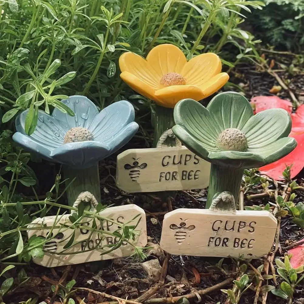 Bienen-Tränkestation, Bunte Harz-Insekten-Tränke, Schmetterlings-Wasserspender für Garten und Hof als Kunstdekoration