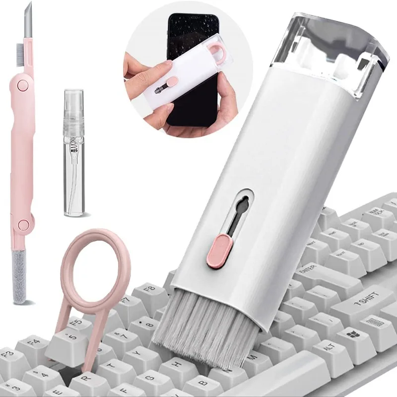 7 in 1 Clean Pen Phone Tablet Laptop TV Screen Clean Tool Cleaner Keycap Puller Kit Computer Keyboard Cleaner Brush Kit Earphone