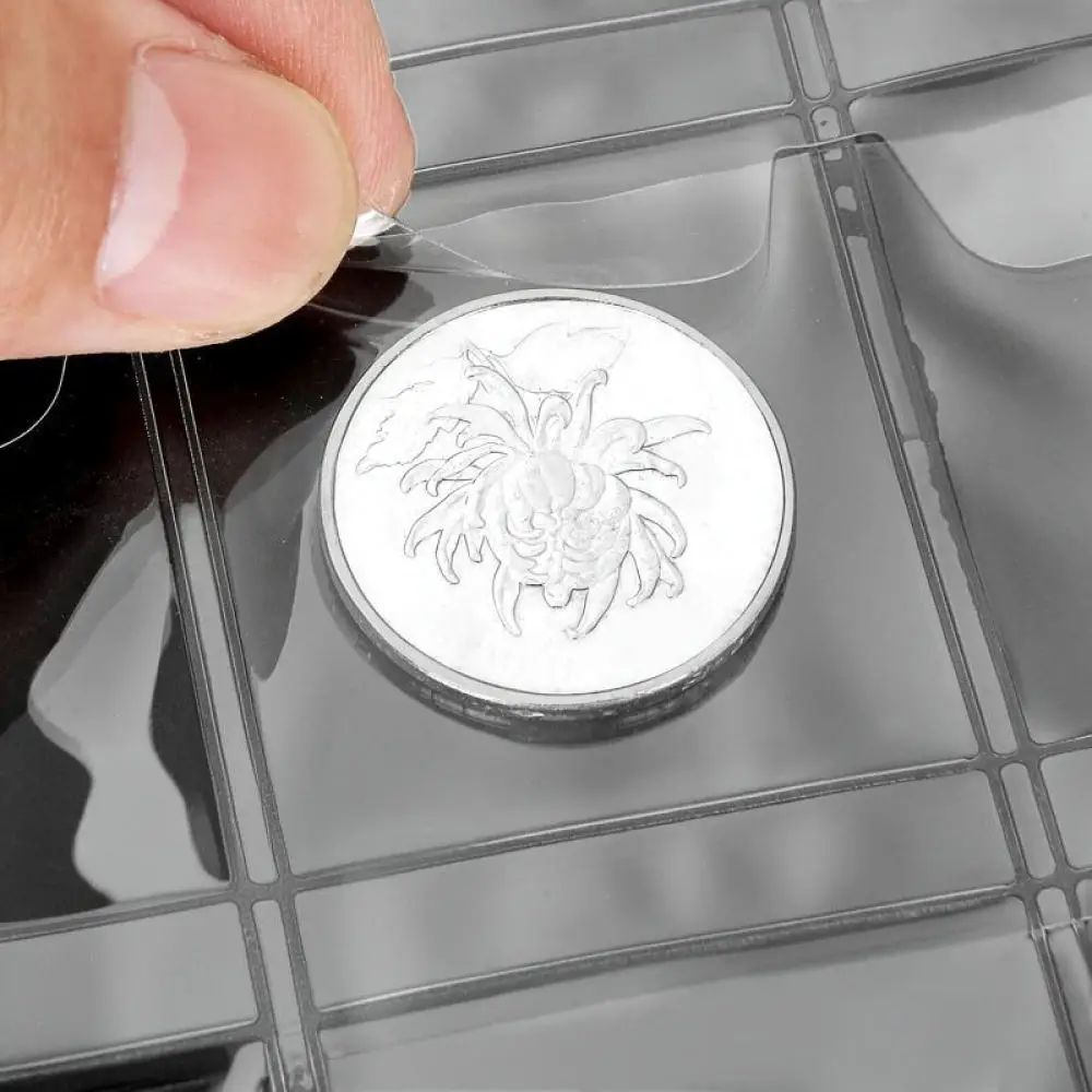 Professional Coin Storage Pages High Clarity PVC Binder Refill Sleeves Nine Hole Currency Organizer For Collection
