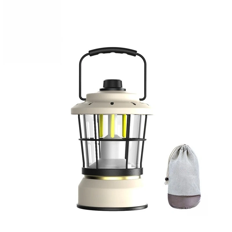 

VOLODYMYR Dry Electric Camp Lamp Outdoor Retro Camping Light Lighting Tent Atmosphere Lantern Hanging Camping for Car Repair