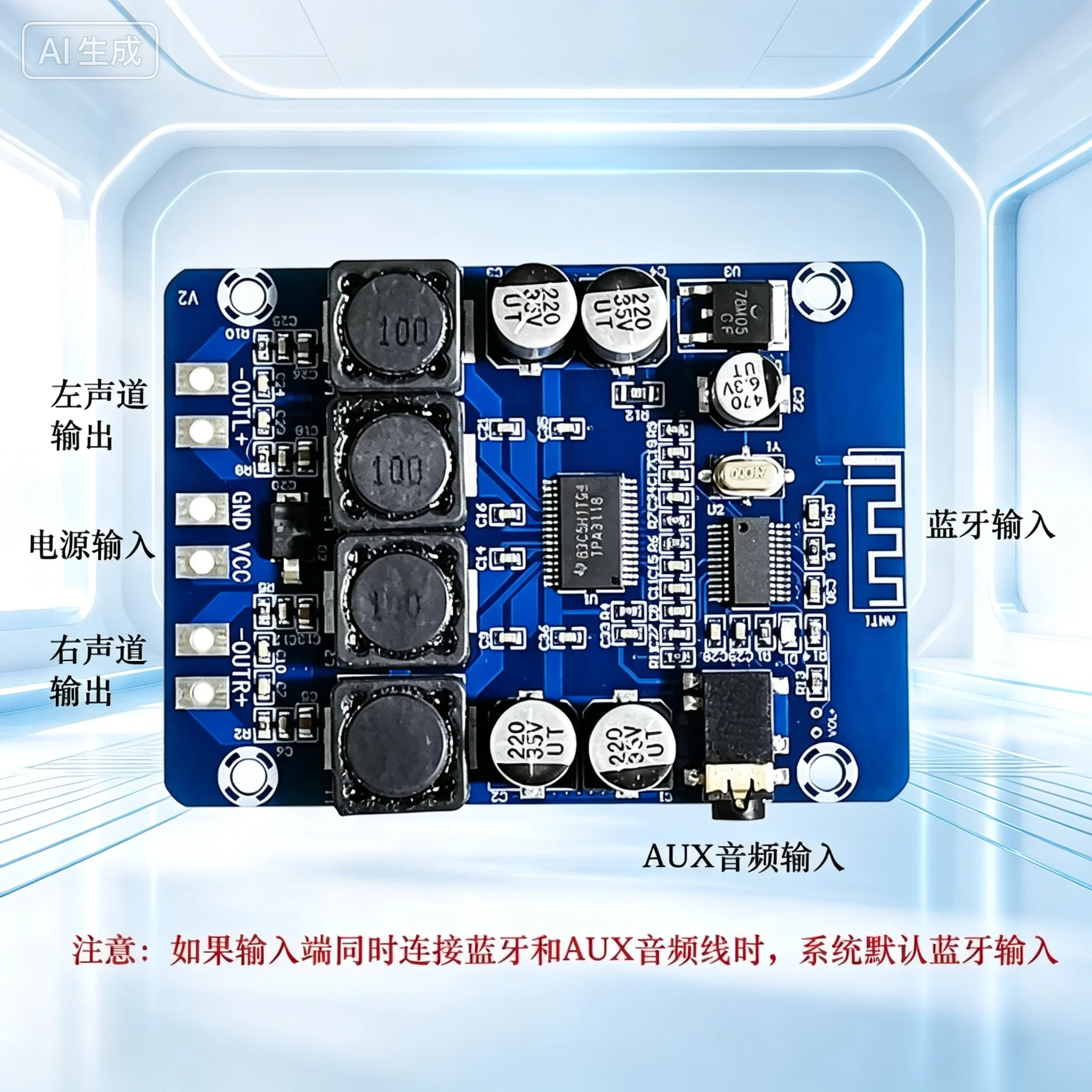 for TPA3118 Digital Amplifier Board HD Bluetooth Dual‑Channel 2*45W Wide Voltage DC12‑24V Speaker Modification