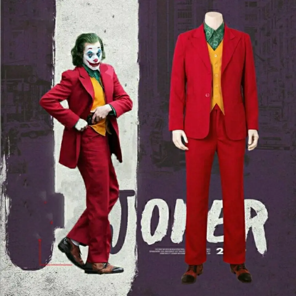 

Joker Film Cosplay Costume Joaquin Phoenix Arthur Fleck Tempered Red Clown Set Halloween Christmas Carnival Prom Performance Show Costume