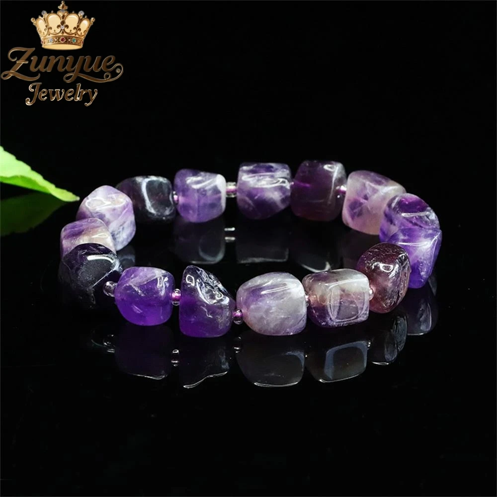 

High-End Natural Amethyst Square Irregular Bracelet Luxury Quality Fashion Fine Jewelry Exquisite Elegant Popular Charms Young